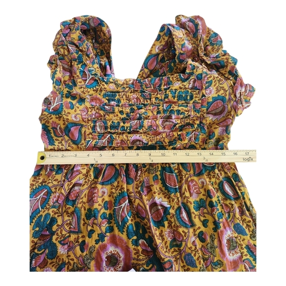 House of Harlow 1960 Floral Midi Dress Size Large Boho Ruffle Hem NWT - Picture 9 of 11